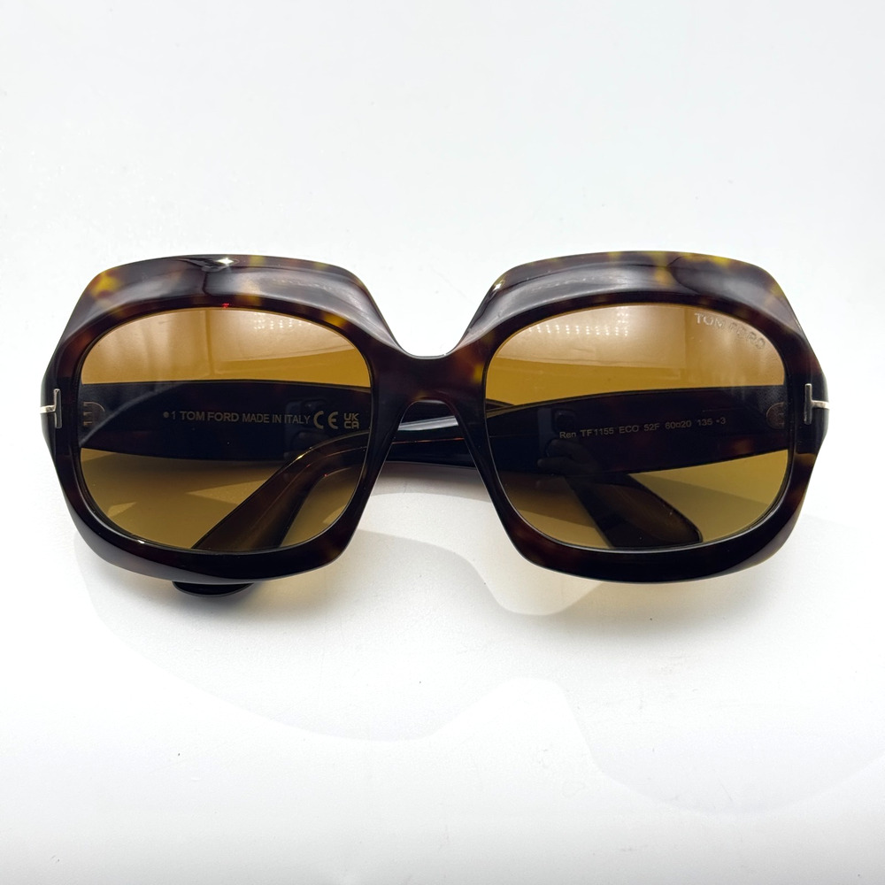 Tom Ford Sunglasses Ren TF1155 52F Havana Oversized Frame Brown Gradient Lens